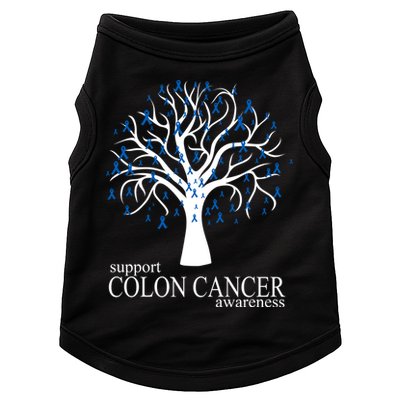 Support Colon Cancer Awareness Ribbon Tree Doggie Tank