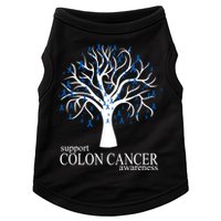 Support Colon Cancer Awareness Ribbon Tree Doggie Tank