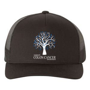 Support Colon Cancer Awareness Ribbon Tree Yupoong Adult 5-Panel Trucker Hat