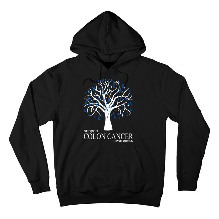 Support Colon Cancer Awareness Ribbon Tree Hoodie