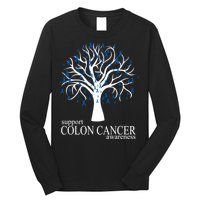 Support Colon Cancer Awareness Ribbon Tree Long Sleeve Shirt