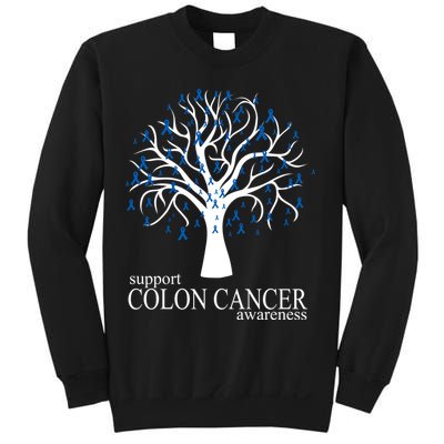 Support Colon Cancer Awareness Ribbon Tree Sweatshirt