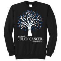 Support Colon Cancer Awareness Ribbon Tree Sweatshirt