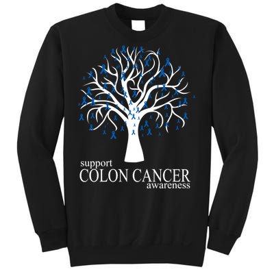 Support Colon Cancer Awareness Ribbon Tree Sweatshirt