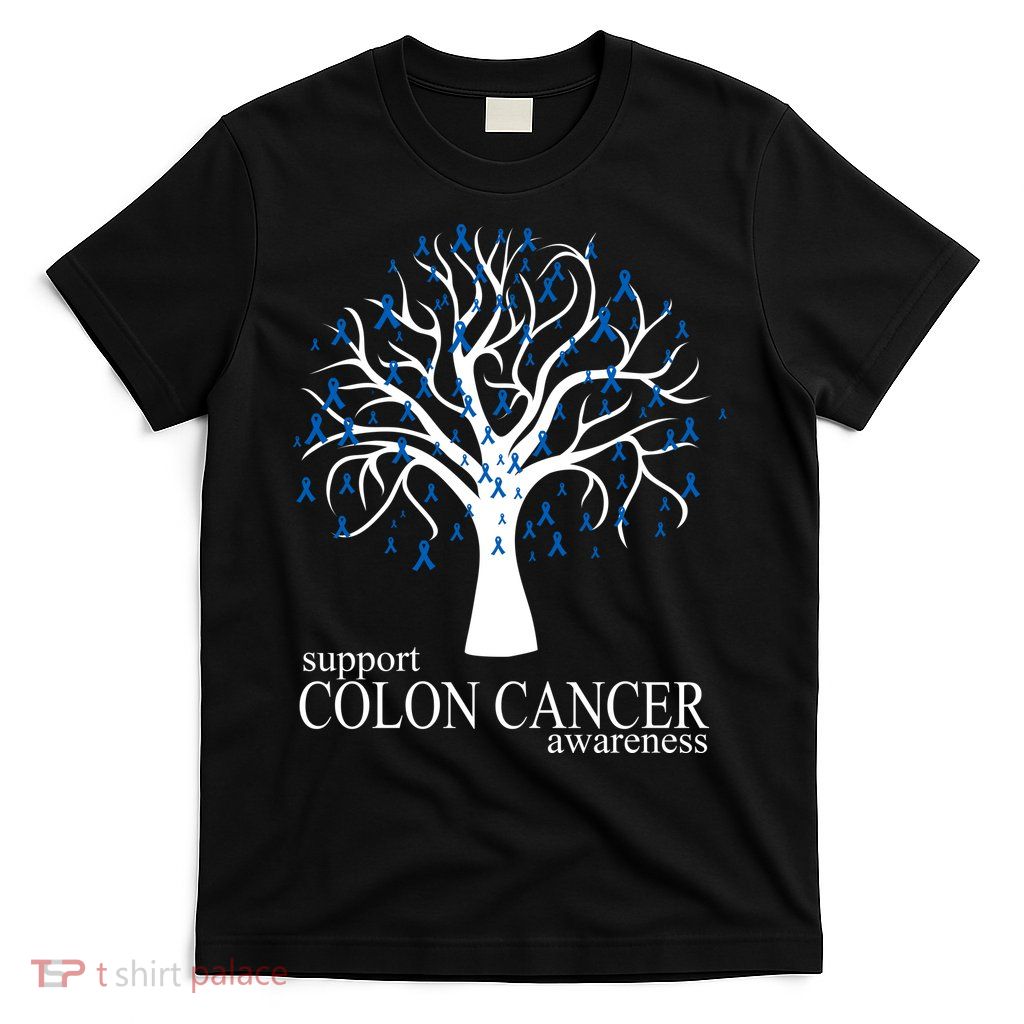 Support Colon Cancer Awareness Ribbon Tree T-Shirt