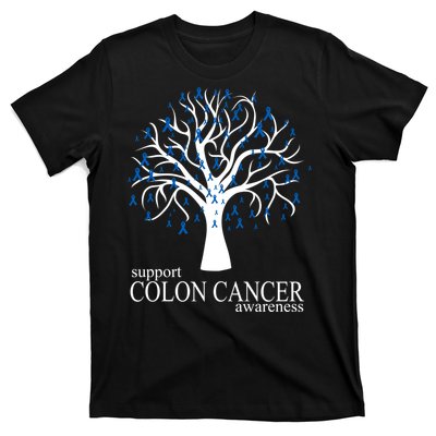 Support Colon Cancer Awareness Ribbon Tree T-Shirt