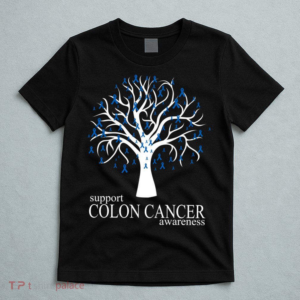 Support Colon Cancer Awareness Ribbon Tree T-Shirt