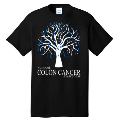 Support Colon Cancer Awareness Ribbon Tree Tall T-Shirt