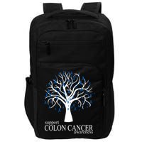 Support Colon Cancer Awareness Ribbon Tree Impact Tech Backpack