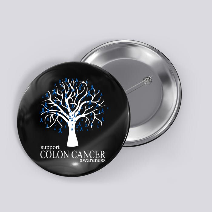 Support Colon Cancer Awareness Ribbon Tree Button