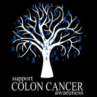 Support Colon Cancer Awareness Ribbon Tree Button