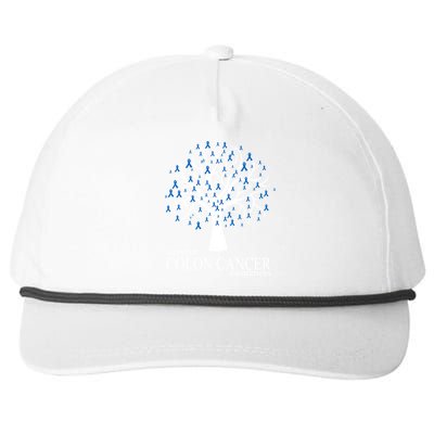 Support Colon Cancer Awareness Ribbon Tree Snapback Five-Panel Rope Hat