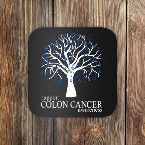 Support Colon Cancer Awareness Ribbon Tree Coaster