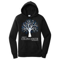 Support Colon Cancer Awareness Ribbon Tree Women's Pullover Hoodie