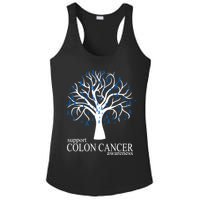Support Colon Cancer Awareness Ribbon Tree Ladies PosiCharge Competitor Racerback Tank
