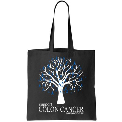 Support Colon Cancer Awareness Ribbon Tree Bag