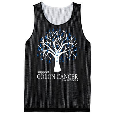 Support Colon Cancer Awareness Ribbon Tree Mesh Reversible Basketball Jersey Tank