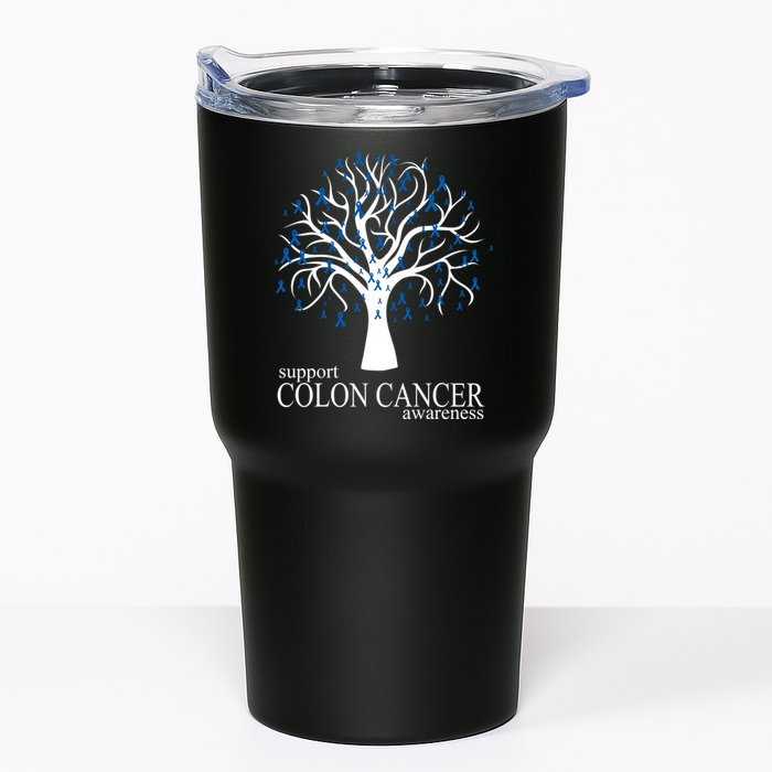 Support Colon Cancer Awareness Ribbon Tree Tumbler