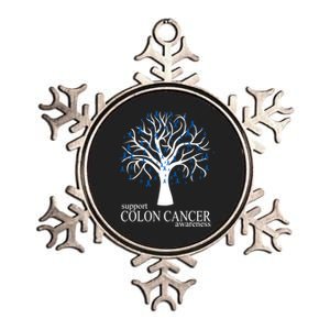 Support Colon Cancer Awareness Ribbon Tree Metallic Star Ornament