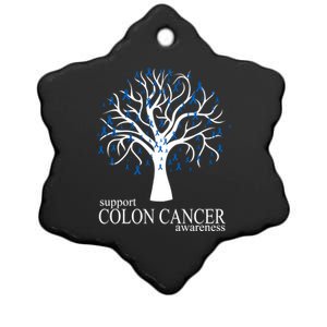 Support Colon Cancer Awareness Ribbon Tree Ceramic Star Ornament