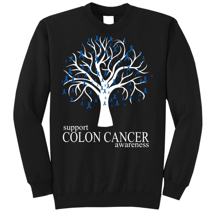 Support Colon Cancer Awareness Ribbon Tree Tall Sweatshirt