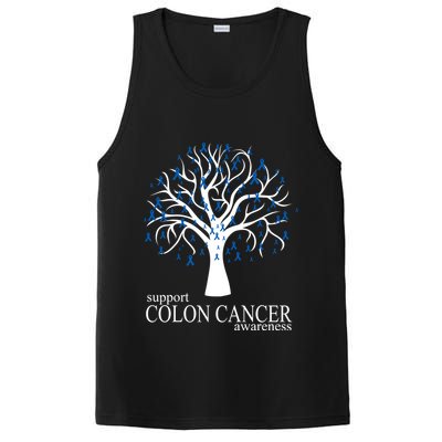 Support Colon Cancer Awareness Ribbon Tree PosiCharge Competitor Tank