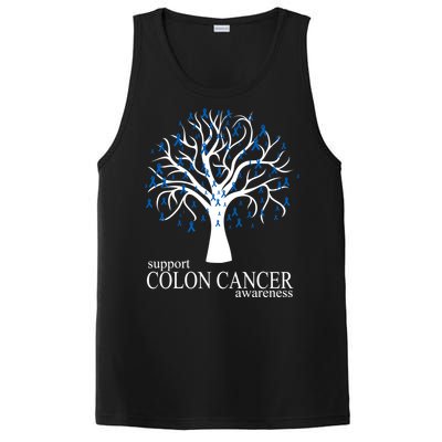 Support Colon Cancer Awareness Ribbon Tree PosiCharge Competitor Tank