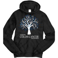 Support Colon Cancer Awareness Ribbon Tree Tie Dye Hoodie