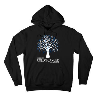 Support Colon Cancer Awareness Ribbon Tree Tall Hoodie