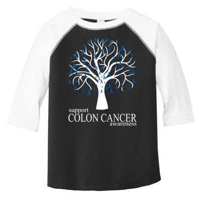 Support Colon Cancer Awareness Ribbon Tree Toddler Fine Jersey T-Shirt