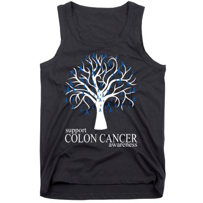 Support Colon Cancer Awareness Ribbon Tree Tank Top