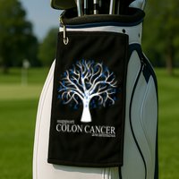 Support Colon Cancer Awareness Ribbon Tree Golf Towel