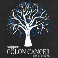 Support Colon Cancer Awareness Ribbon Tree Golf Towel