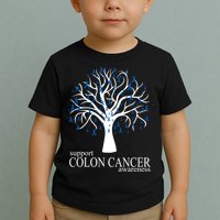 Support Colon Cancer Awareness Ribbon Tree Toddler T-Shirt