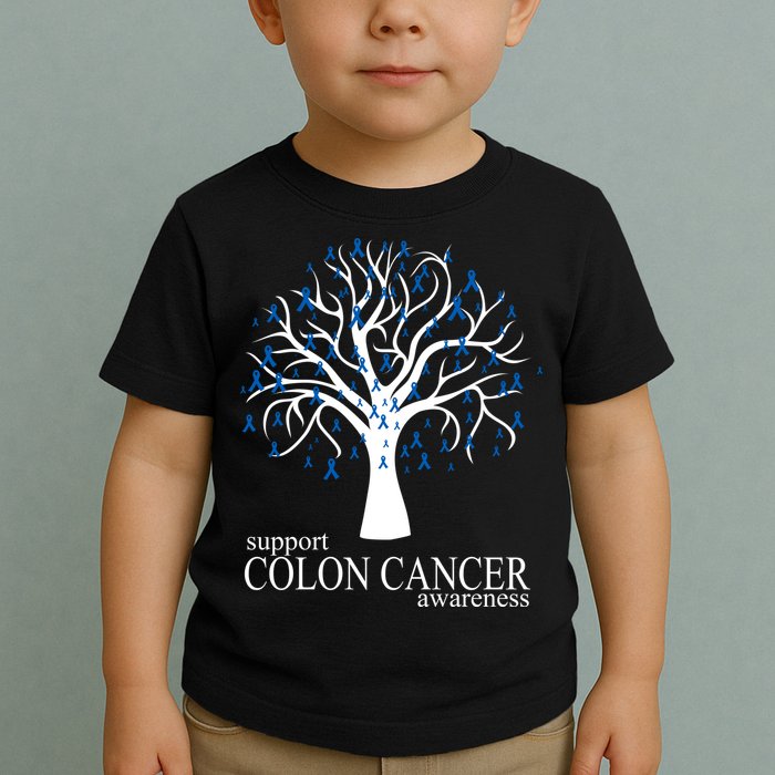 Support Colon Cancer Awareness Ribbon Tree Toddler T-Shirt