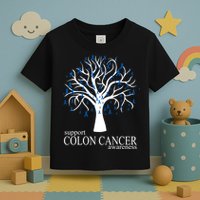Support Colon Cancer Awareness Ribbon Tree Toddler T-Shirt
