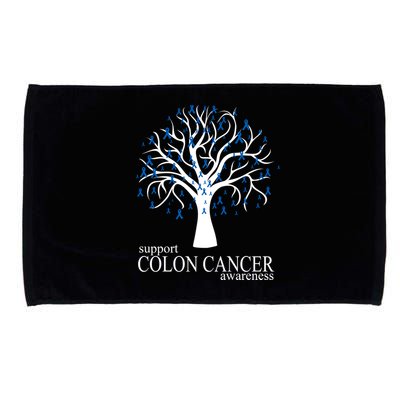 Support Colon Cancer Awareness Ribbon Tree Microfiber Hand Towel