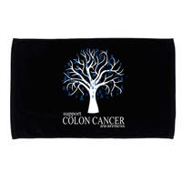 Support Colon Cancer Awareness Ribbon Tree Microfiber Hand Towel