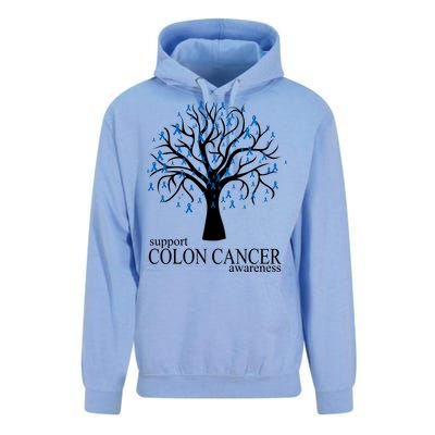 Support Colon Cancer Awareness Ribbon Tree Unisex Surf Hoodie