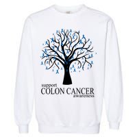 Support Colon Cancer Awareness Ribbon Tree Garment-Dyed Sweatshirt