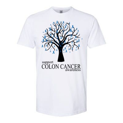 Support Colon Cancer Awareness Ribbon Tree Softstyle CVC T-Shirt