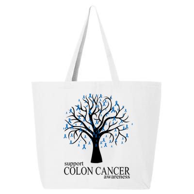 Support Colon Cancer Awareness Ribbon Tree 25L Jumbo Tote