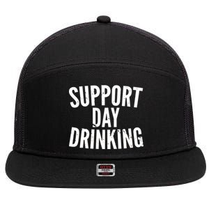 Support Day Drinking 7 Panel Mesh Trucker Snapback Hat