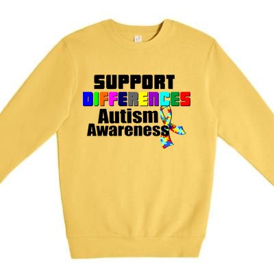 Support Differences Autism Awareness Premium Crewneck Sweatshirt