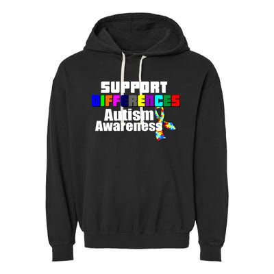 Support Differences Autism Awareness Garment-Dyed Fleece Hoodie