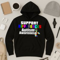 Support Differences Autism Awareness Hoodie