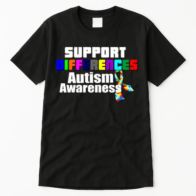 Support Differences Autism Awareness Tall T-Shirt