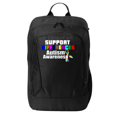 Support Differences Autism Awareness City Backpack