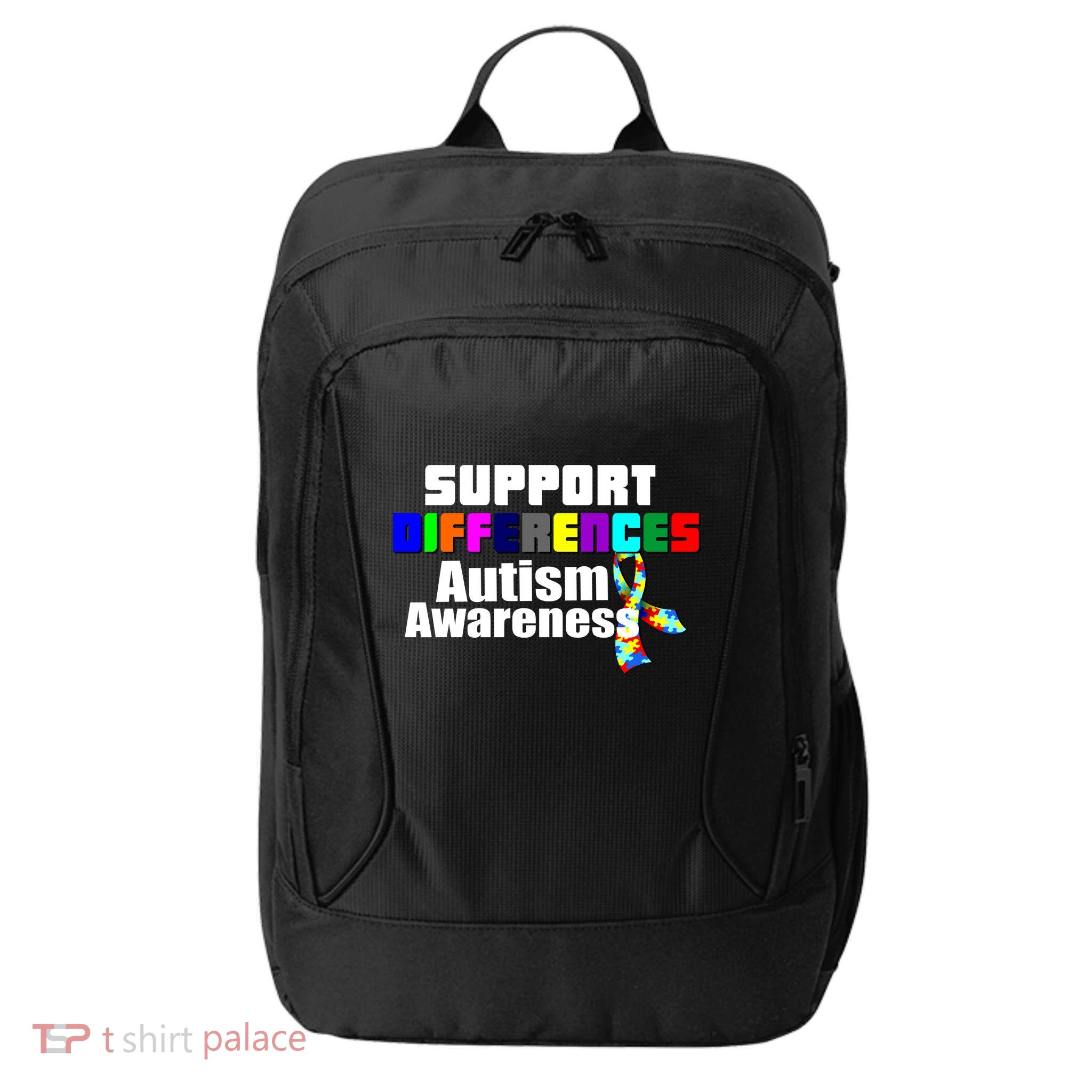 Support Differences Autism Awareness City Backpack
