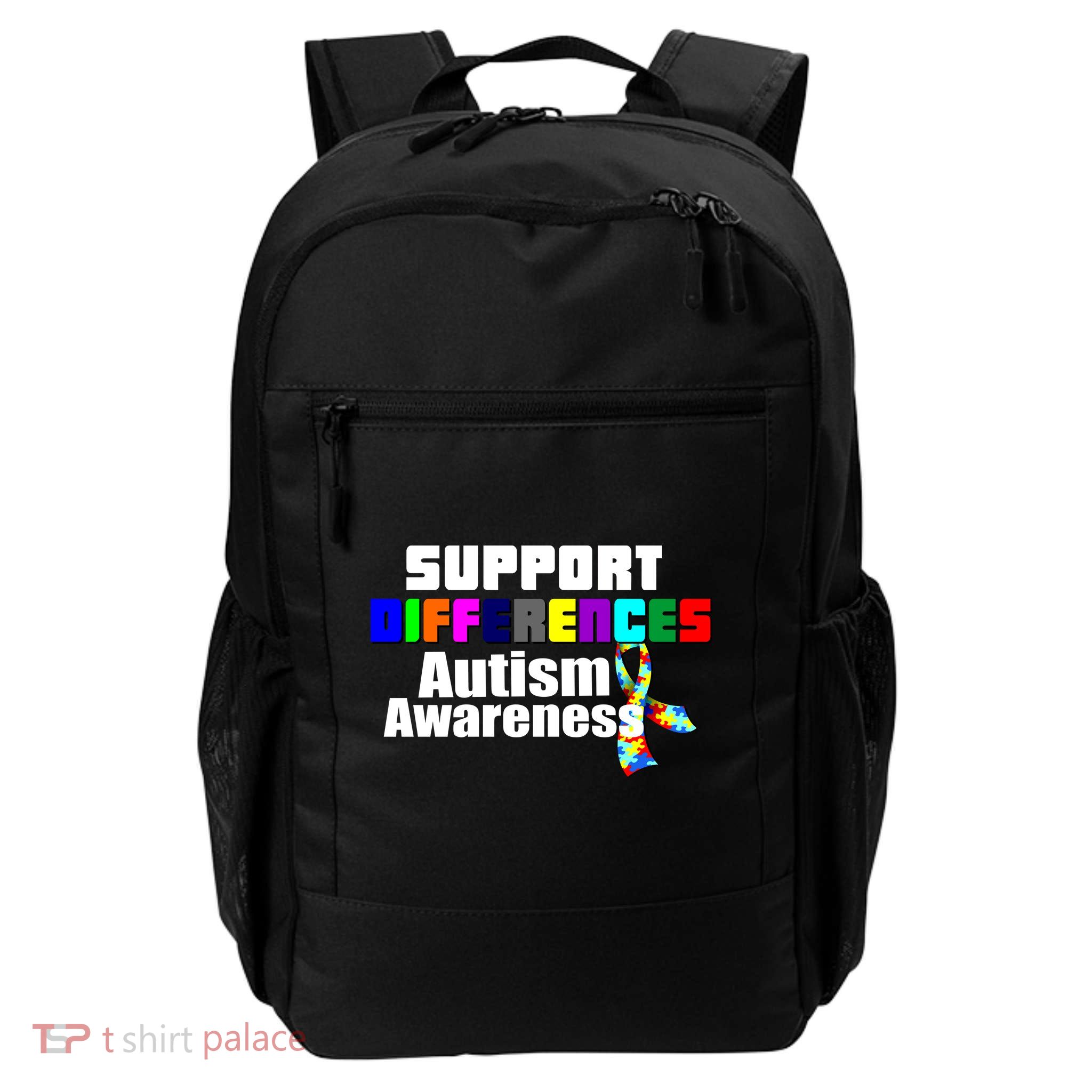 Support Differences Autism Awareness Daily Commute Backpack